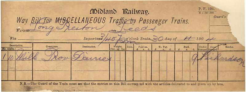 Milk 30-04-04 to Leeds  - Prov Dairies (10 galls).jpg - Way Bill: Milk 30-04-04 to Leeds  - Prov Dairies (10 galls)